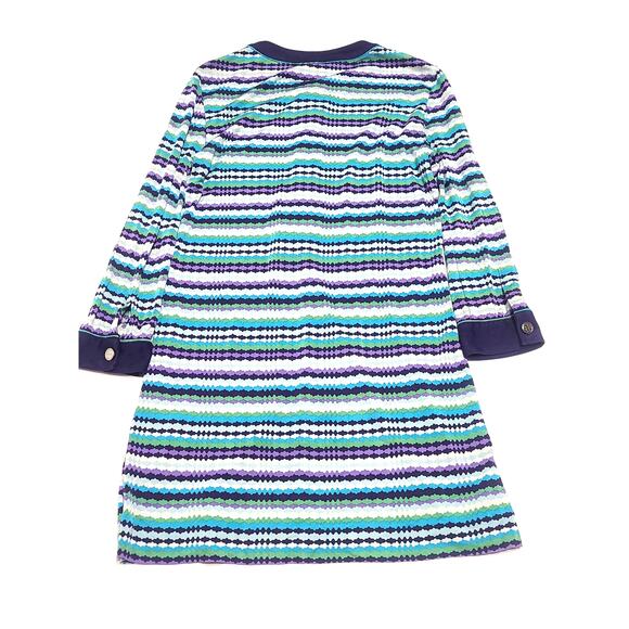 TORY BURCH 100% silk striped casual dress women's small - Picture 7 of 9